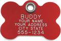 LuckyPet Plastic Pet ID Tags - Dog Personalized IDs - Durable Engraved Name Noiseless Tag - Suitable for Dogs and Cats - Outlasts Most Aluminum Tags - Large, Red Bone