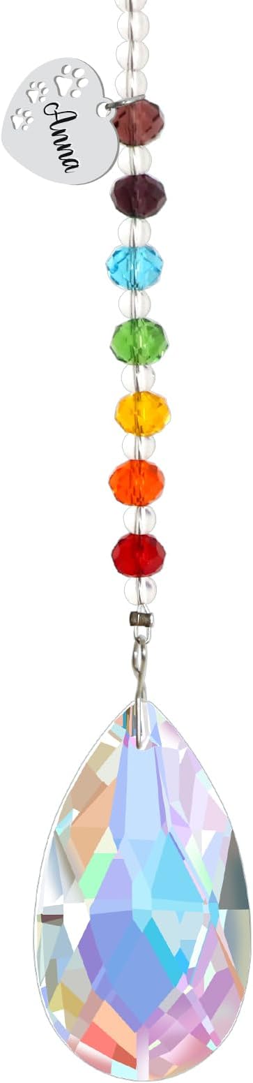 free-space Rainbow Bridge Pets Personalized Crystal Light Catcher Cat/Dog Keepsake Pet Loss Sympathy Gift (Water Drop 1)
