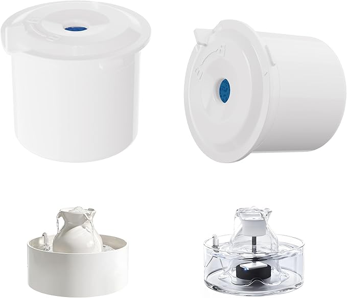 Accessories Set (Replacement Filter & Water Pump Sponge) for Pet Water Fountain- 6 pcs Packed Filters and 3 pcs Packed Sponges, Fits PETIMI Glass & Ceramic Pet Fountain Series