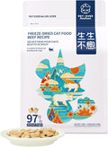 Freeze-Dried Cat Food, 97% Animal Origin Soft Dry Food for Cats Kitten, High Protein Healthy Freeze Dried Cats Raw Treat & Topper (Beef Recipe - 14 Ounce)