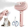 NATUYA Cat Steam Brush, Self-Cleaning Pet Brush for Dog and Cats Shedding Massaging Grooming, Cool Mist Only, Come With Cat Nail Clipper (Pink)
