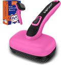 Self Cleaning Slicker Brush for Dog, Cat, Skin Friendly Shedding & Grooming Tool for Long and Short Haired Pets, Easy Clean Retractable Bristles, Pink