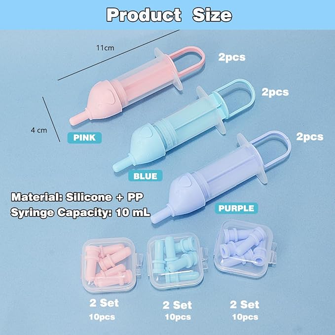 LogFaadCoi Kitten Bottle Feeding Kit for Nursing, Milk Bottles for Feeding Newborn Puppies,Anti-chocking Design,with 2 Syringes and 10pcs Replaceable Nipples (Pink)
