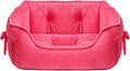 pawstrip Cute Princess Dog Bed Pink Puppy Bed for Small Dogs Breathable Cat Couch Bowknot Pet Cushion Comfortable Kitten Nest Girl Doggy Sofa, Waterproof Bottom (Fuchsia)