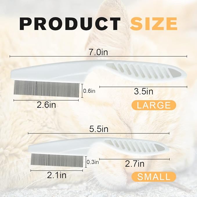 Pet Hair Comb, Multifunctional Pet Grooming Brush, Fine-Tooth Stainless Grooming Massage Comb, Tear Stain Removal Comb for Small Dogs Puppies (Purple, 2 Count)