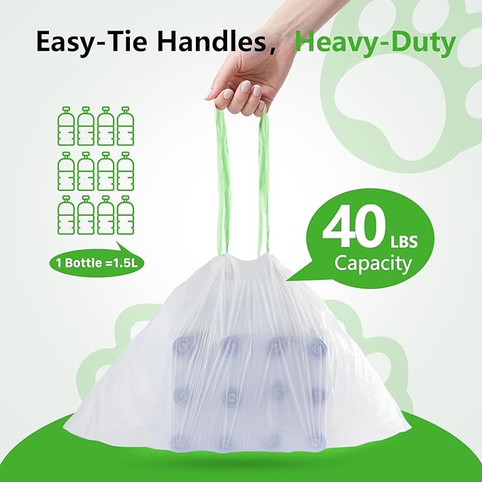24 Count Cat litter Box Liners, 36" x 16" Large Extra Durable Heavy Duty Litter Pan Liner Bags with Drawstring Pre-Separated for Pet Kitty Litter Box Tray (Unscented)