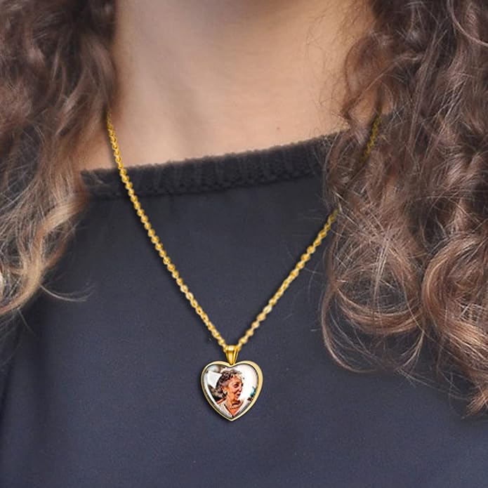 Farfume Personalized Pet Urn Necklace for Dog Cat Ashes Cremation Pet Memorial Customized Photo Text Engraving Pendant Keepsake Funeral Jewelry