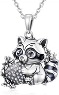 Guinea Pig/Raccoon/Butterfly/Panda/Hummingbird/Giraffe/Rabbit Necklace 925 Sterling Silver Animal Pendant Jewelry Gift for Women Mom