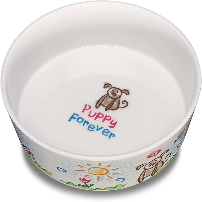 Loving Pets Dolce Moderno Ceramic Look Dog Bowl – Modern Melamine Dog Food Bowl & Dog Water Bowl – Durable, Non-Slip Pet Dish for Small & Medium Dogs – Dishwasher Safe Dog Bowl (Large, 47 oz)