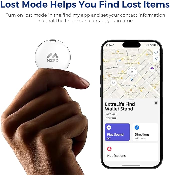 Item Finder Tracker Air Tag Compatible - Apple Find My Supported, No App Needed | IP67 Waterproof, 365-Day Battery, Global Tracking | Compact for Kids Pets Keys Luggage Wallets (iOS/iPadOS 14.5+)