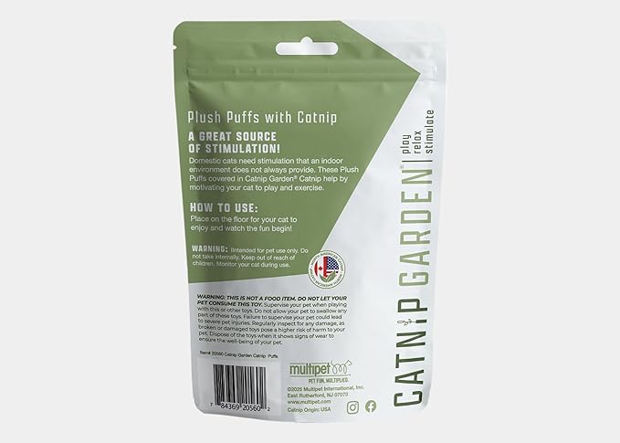 Multipet Catnip Garden Catnip Puffs 5ct Bag, Assorted