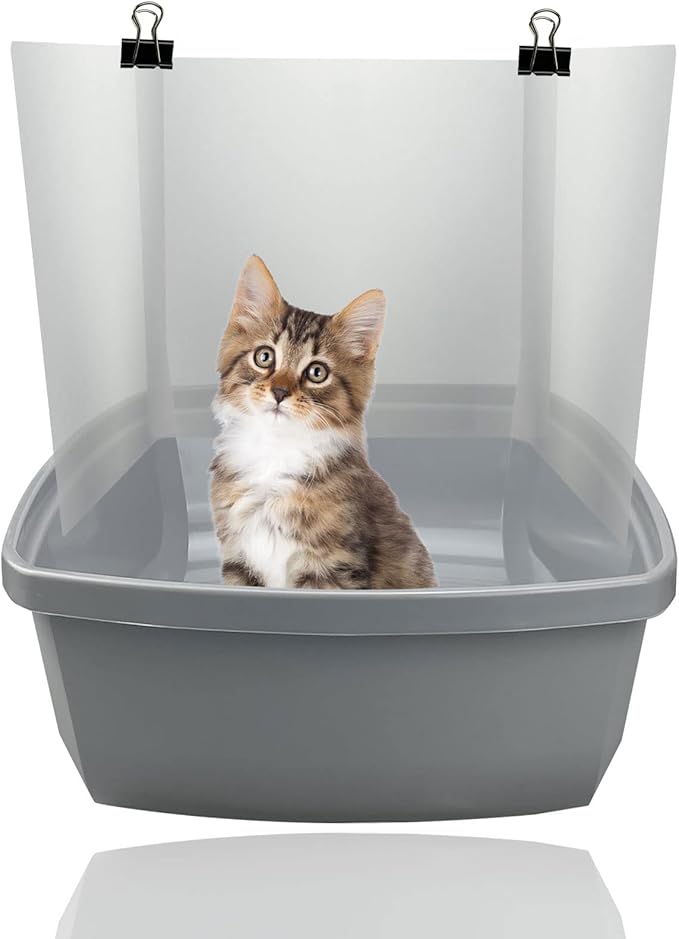 6 Pcs Cat Litter Box Pee Shields, Easy Clean Anti-Splashing Flexible High Side Litter Pan Cat Pee Shields- Litter Box Not Included