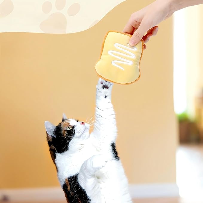 Distaratie Catnip Toys for Cats, Catnip Chew Bite Resistant Cat Toys for Teeth Cleaning & Boredom Relief, Interactive Cat Chew Toys, Set of 6