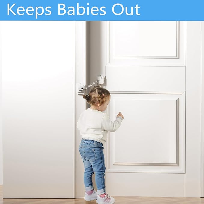 YEYA Cat Door Latch & Stopper-Adjustable Strap, 2-Pack Door Holder & Prop to Keep Door Open for Cats, No Tools Required