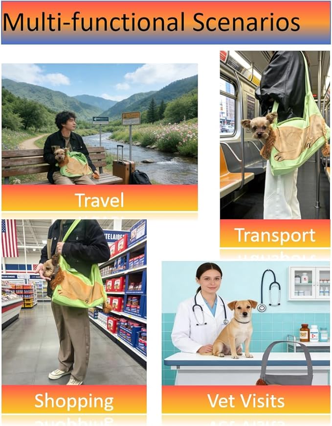 Dog Carrier Bag, Cat Sling Carrier Soft, Portable Dog Small Purse, Pet Carrier for Puppy, Lightweight Travel Hiking Bag, Lion Design Canvas,Petmate Chihuahua, Vet Visits, Outdoor Walking
