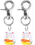 EXPAWLORER Pet Bells for Dog Cat Collar Charm - 2 Pack Cat Collar Accessories Bells Loud, Pet Jingle Ornament Training Pendant Neck Decoration Catching-Fish Shaped, Tracker for Saving Birds