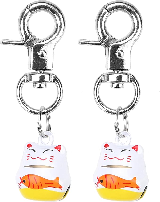 EXPAWLORER Pet Bells for Dog Cat Collar Charm - 2 Pack Cat Collar Accessories Bells Loud, Pet Jingle Ornament Training Pendant Neck Decoration Catching-Fish Shaped, Tracker for Saving Birds