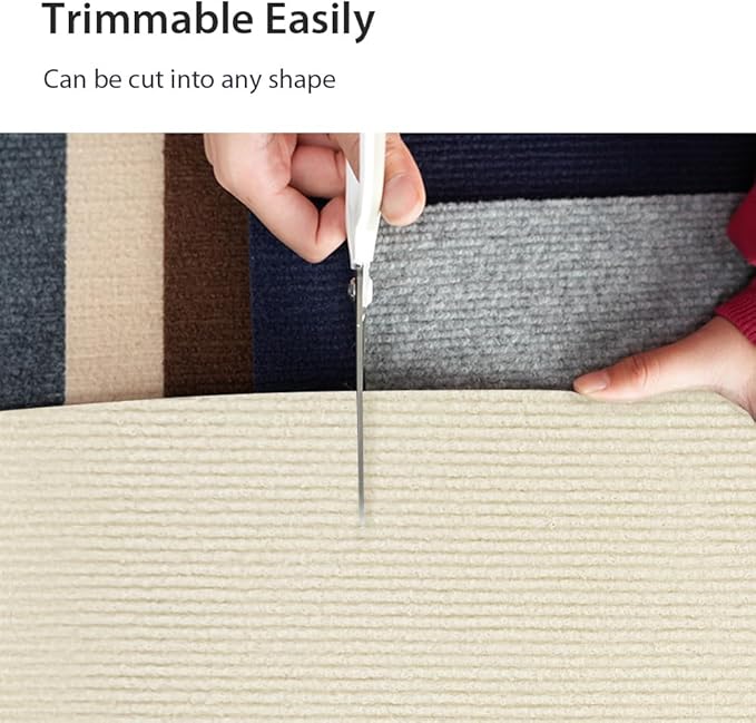 NATUYA Cat Scratcher Mat, 39.4"x15.8" Trimmable Replacement Carpet for Cats Tree Shelves, Self-Adhesive Cats Couch Protector, Easy Use for Wall Furniture and Scratching Post (Cream, 39.4 * 15.8")