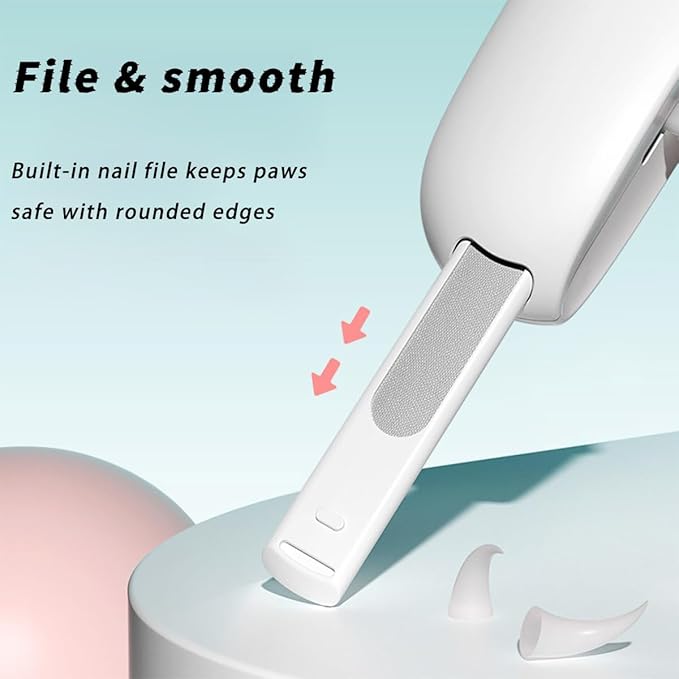 Adjustable Three-Size Cutting Holes | Hidden Nail File Cat Nail Clippers | Adjustable Aperture Pet Nail Clippers | Safe Toe Nail Trimmer for Cats & Small Dogs