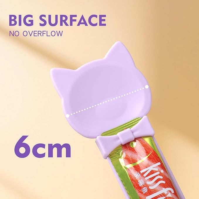 LICKJIMO-1PC Cat Treat Dispenser,Multi Function Spoon for Churu Lickable Cat Treats,Cat Treat Spoon for Lickable Cat Treats Squeeze up,Food Dispenser Cat Feeder,Cat Food Spoon Big Size(1 Color)