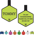 Silicone Silent Dog Tag Personalized with 5 Lines of Custom Deep Engraved Durable Soundless Pet ID Name Tag Hexagon Lime