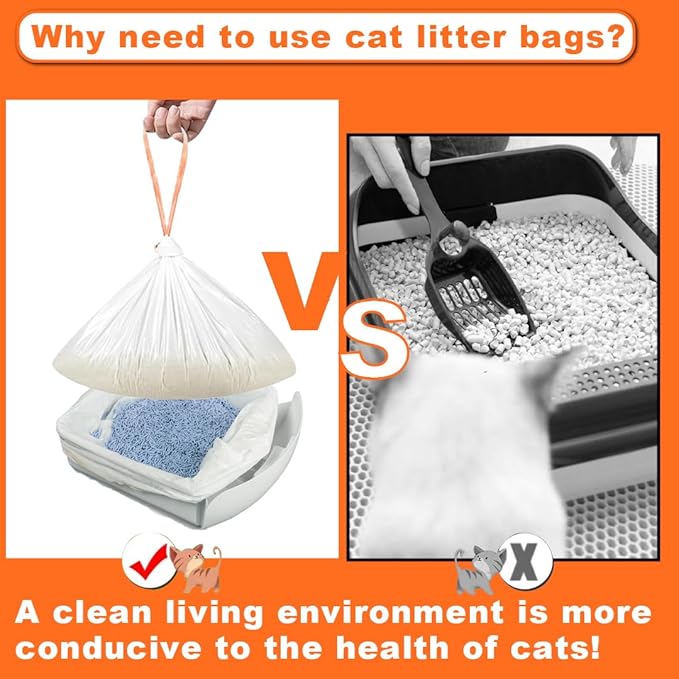 160 Pack Cat Litter Bags,Compatible with Litter Box Robot 3 & 4,Heavy Duty Automatic Cat Litter Box Liners,10-12 Gallons