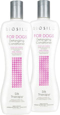 BioSilk for Dogs Silk Therapy Dog Detangling Conditioner, Dog Coat Conditioner to Help Smooth Knots and Tangles and Support Soft Manageable Coats During Routine Grooming, 12 Fl Oz - 2 Pack