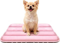 Dog Bed Mat, Reversible Dog Crate Pad with Washable Kennel Mat and Soft Foam, Flat Pet Bed for Dogs & Cats, for Crates Carriers & Travel (Pink, 23" L*14" W*1.5" Th)
