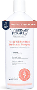 Veterinary Formula Clinical Care Hot Spot & Itch Relief Cat & Dog Medicated Conditioner, 16 oz – Oatmeal Conditions Skin for a Lustrous Coat, Formulated to Help Alleviate Itchy Skin