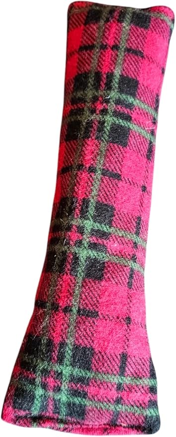 Handmade Christmas Catnip Toys - 100% Cotton Fabric, Organic Catnip, Bell & Polyfill - Holiday Pet Gift for Cats (Square, Christmas Flannel Plaid)