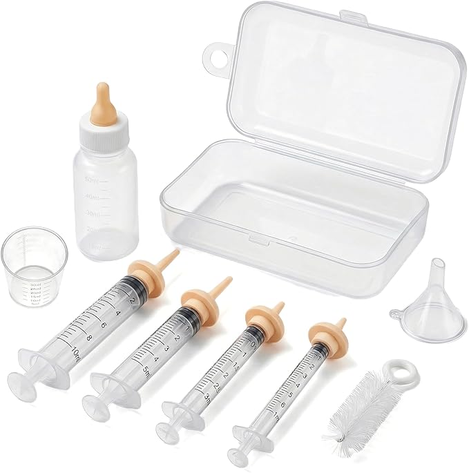 Pet Nursing Supplies, Kitten Bottle Feeding, Nursing Nipples for Newborn Kittens and Puppies, Pet Medicine Feeder, Kitten Bottles Starter Supplies