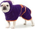 EXPAWLORER Soft Dog Bathrobe with Hood, Super Absorbent & Quick-Drying Dog Towels, Cozy Drying Coat for After Bath,Swimming, Purple S