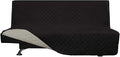 Easy-Going Futon Sofa Slipcover - Reversible Armless Couch Cover - Water Resistant for Pets & Kids (Black/Beige)