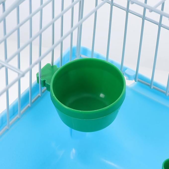 Toddmomy Portable Bird Cage for Travel with Perch Food Box and Water Dispenser Small Bird Carrier for Parrots Lovebirds 9.3X6.6X9.3 Inches