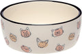 Pearhead Ceramic Cat Bowl, Holds 12 oz, Whisker-Friendly Pet Dish for Food and Water, Cute Cat Face Design