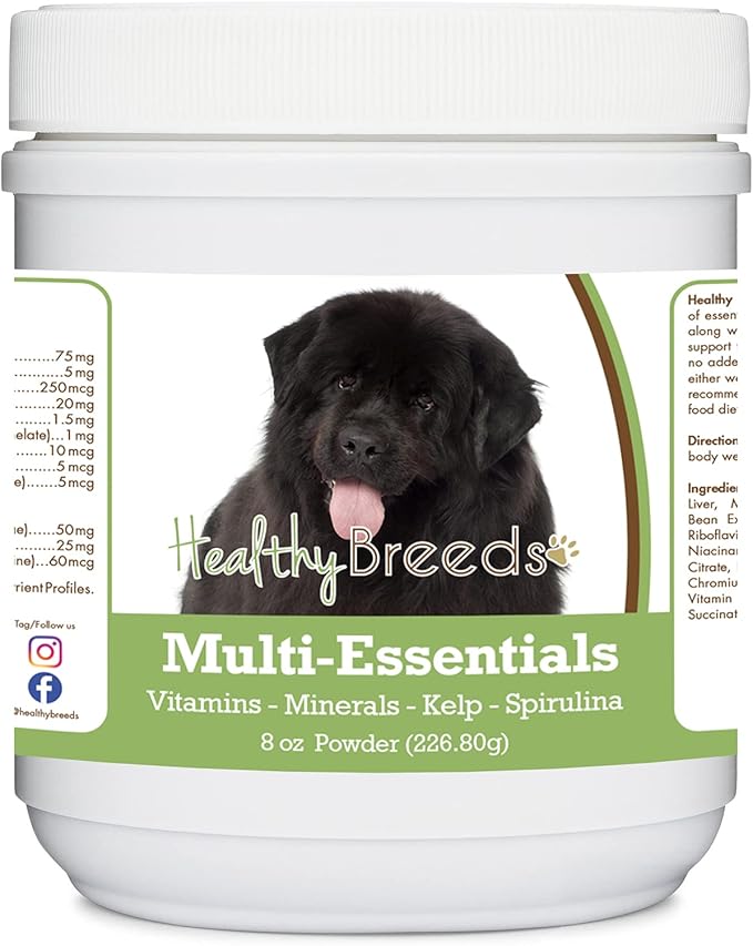 Healthy Breeds Newfoundland Multi-Essentials Powder for Dogs - an Ideal Supplement of Vitamins, Minerals & Antioxidants for Your Dog - 8 oz