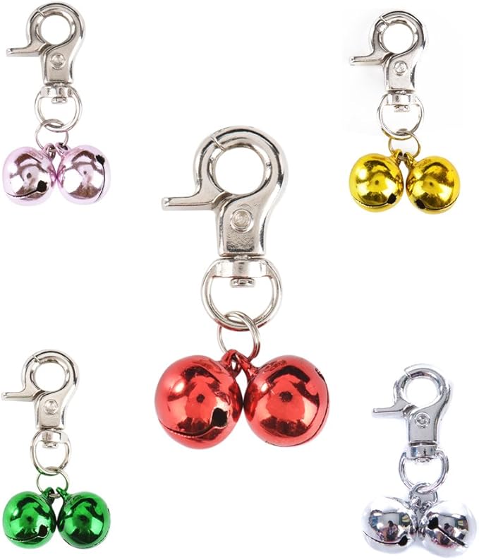 EXPAWLORER Pet Bells for Dog Cat Collar Charm - 2 Pack Cat Collar Accessories Bells Loud, Pet Jingle Ornament Training Pendant Neck Decoration, Tracker for Saving Birds, Pink