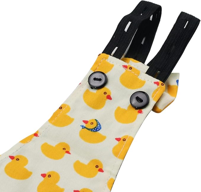 BestParts 2pcs Adjustable Diaper Waterproof Reusable Diapers, Cloth Diaper Wearable Poultry for Farm Pet Goose, Duck, Chicken, Button Adjustable Version (Pink + Yellow, S(0.55-1.65pounds), 1, Count)