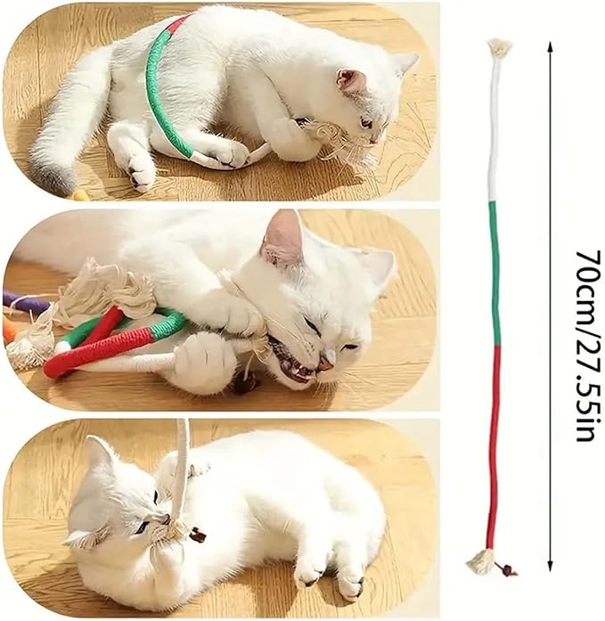 Catnip Chew Rope Toy – Natural, Safe Tooth Cleaner for Indoor Cats, 2026 New Cat Chew Rope, Catnip-Infused Organic Cotton Cat Chew Toys, Interactive Kitten Nip Toys & All Breeds (9PCS)