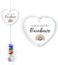 Glass Ornament Suncatcher - Memorial Gifts for Loss of Dog Cat Pet - Look for me in The Rainbows - Dogs Sympathy Gifts - Bereavement Keepsake - Mother's Day for Dog Mom Dad