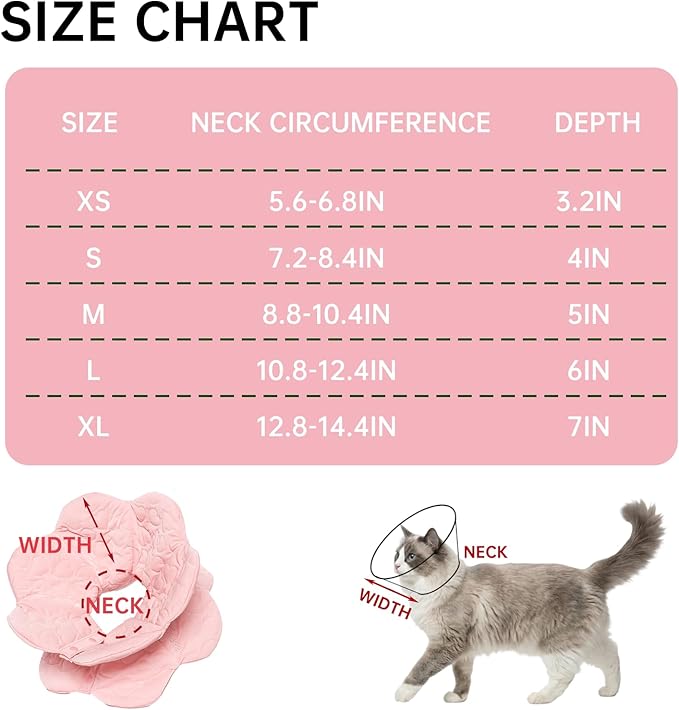 Touchdog Soft Cat Cone Collar, Waterproof Recovery Collar for Cats After Surgery, Lightweight Elizabethan Collar for Kittens, Small to Large