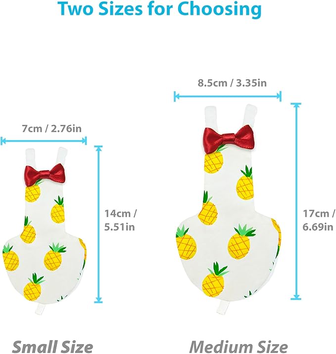 UKJENT Bird Diaper Protective Parrot Nappy 2 Pack, Reusable Outdoor Flight Suit with Waterproof Inner Layer, Machine Washable Cute Urine Wet Suit for Parrots Medium(M)