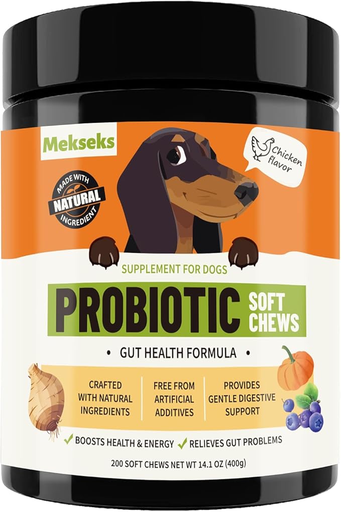 Dog Probiotic Soft Chews 200, Support Gut Health, Immunity, Diarrhea Gas Relief Digestive Balance, Relieve Itchy Skin, with Pumpkin Blueberry, 6 Digestive Enzymes, 4 Prebiotics, 6 Probiotics for Dogs