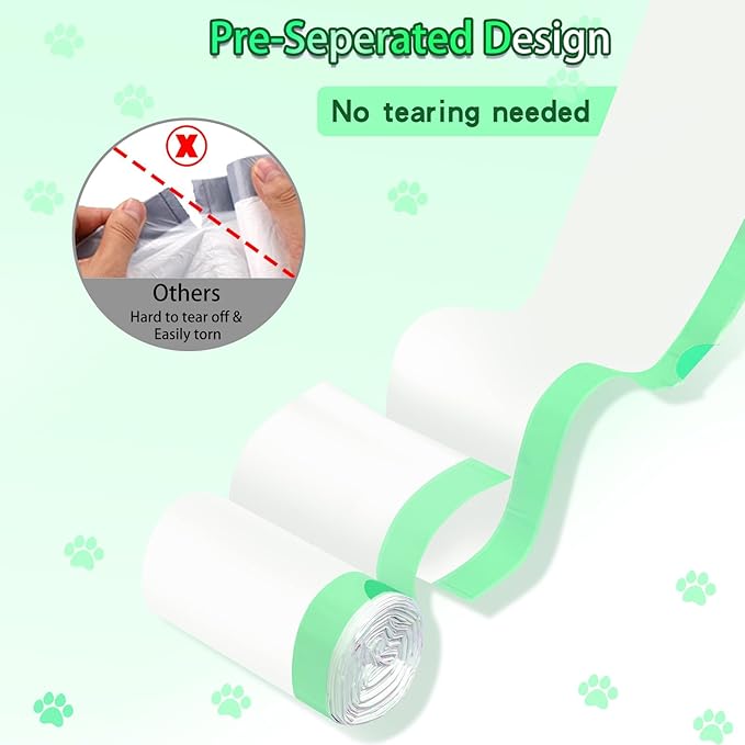 Litter Box Waste Bags for Robot 4/3, 50 Pack Drawstring Self Cleaning Automatic Cat Litter Box Liners, Extra Thick Waste Drawer Liners Heavy Duty
