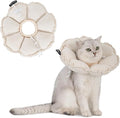 H HIDREAM Soft Cat Cone Collar， Cute Adjustable Cat Recovery Collar，Elizabethan e Collar That can Protect Head and Foot Wounds，Egg White All-Season Style