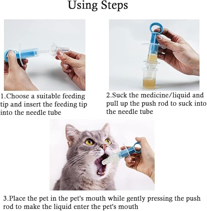 2Pcs Blue Pet Medicine Feeder Liquid Oral Syringe Milk Nursing Bottles Syringe Soft Tip Plastic Pet Medical Feeding Tool for Dog Puppy Cat, Kitten Nursing Supplies