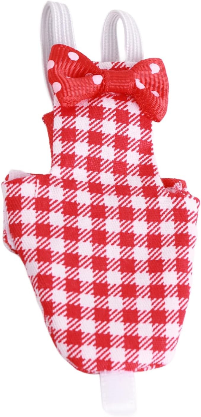 Bird Diaper Red Cotton Adjustable Parrots Pilot Suit for Macaw Budgies Safe Soft Comfortable for Parakeet 1x Bird Diaper (25.5cm Red Plaid)
