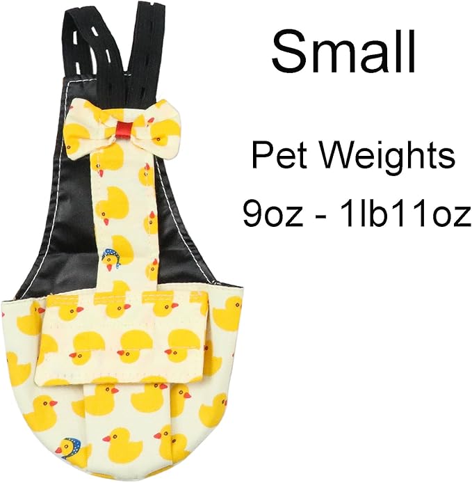 BestParts Adjustable Diaper Waterproof Reusable Diapers, Cloth Diaper Wearable Poultry for Farm Pet Goose, Pet Duck,Pet Chicken, (Yellow Duck, S(0.55-1.65pounds), 1, Count)