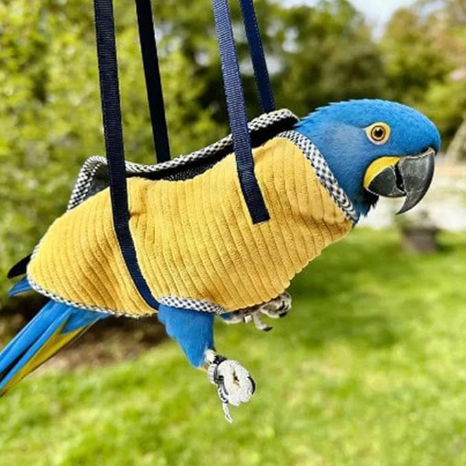 Bird Travel Carrier, Portable Bird Bag with Escape Resistant Outdoor Harness Vest for Small Medium Parrots, Cockatiel, Budgie, Ideal for Travel and Outdoor Adventures (S) (7cm)