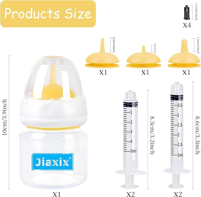 Pet Nursing Bottle Kit for Kitten Puppy,60mlCat Bottle Feeding Kit Nipple Kittens Syringe for Small Cat Dog Newborn Kitten Puppys Rabbits Squirrel Animals (Yellow)